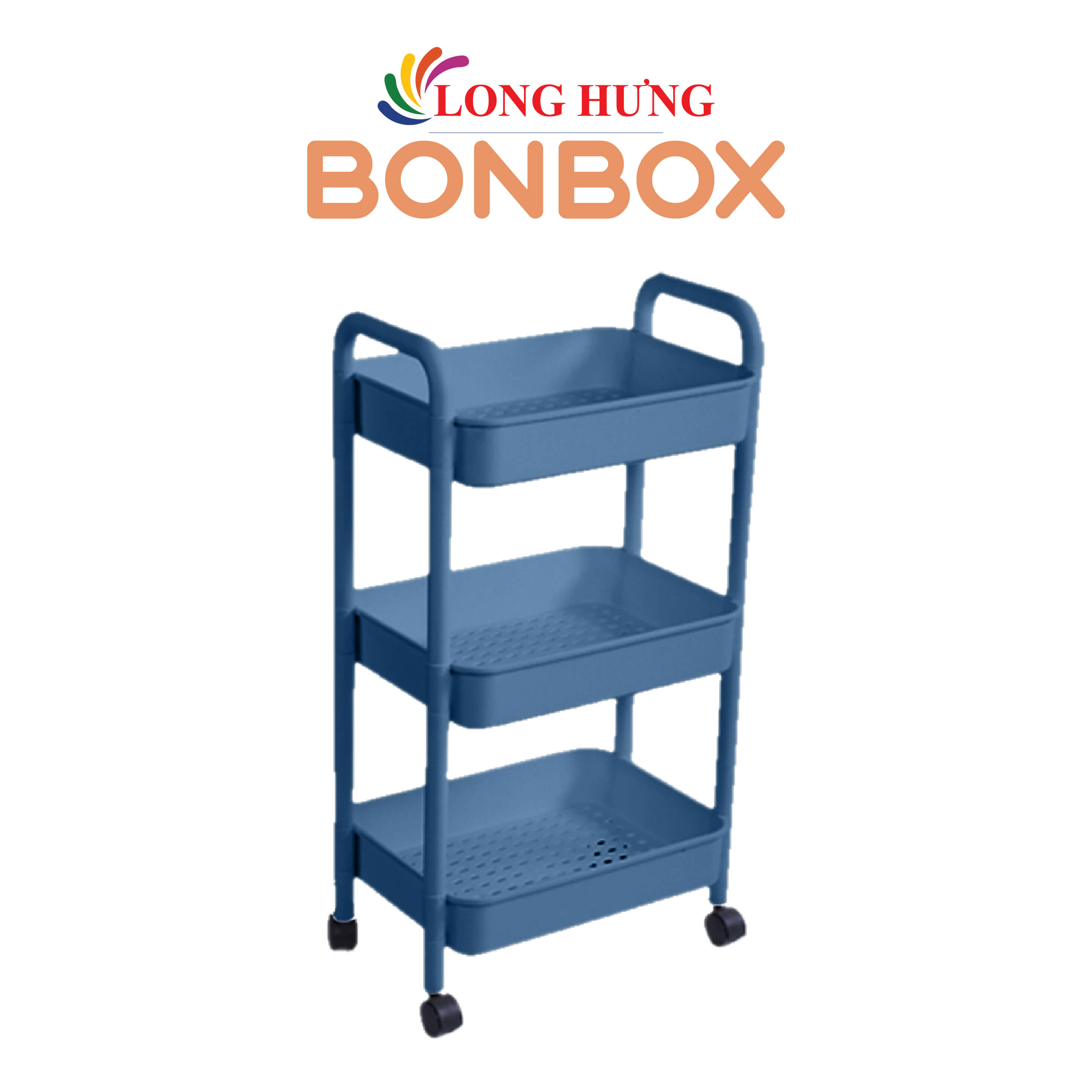 Kệ Đa Năng 3 Tầng Có Bánh Xe Bonbox Bfs903 - Hàng Chính Hãng