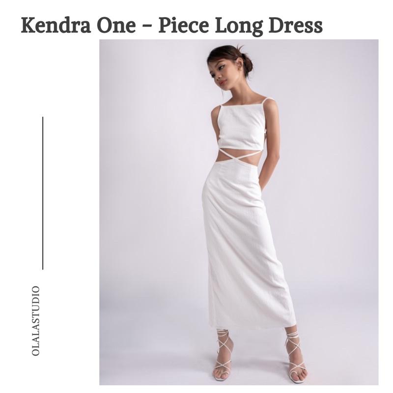 Đầm dài hở lưng có dây cột, chất liệu linen Kendra One-Piece Long Dress - OLALASUDIO