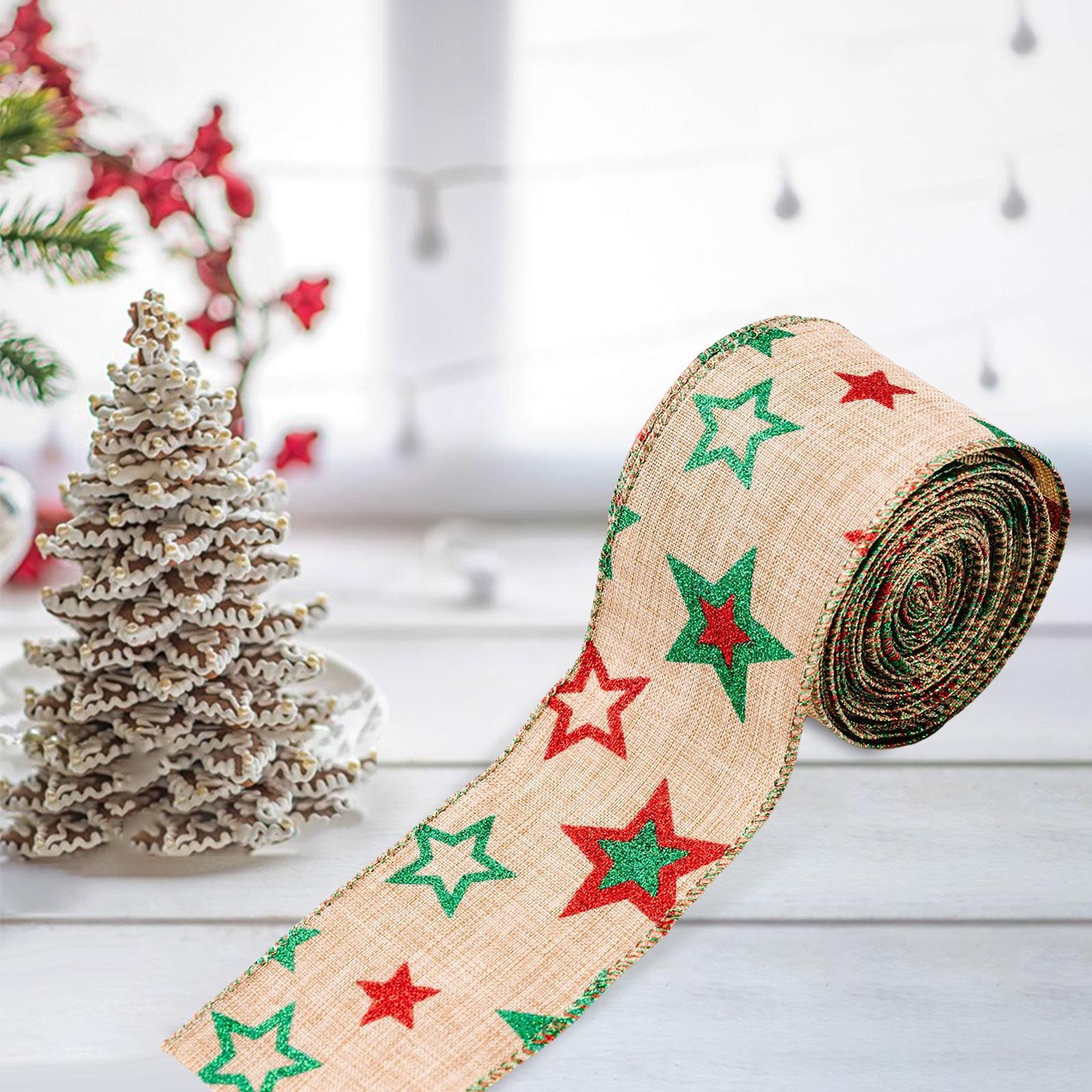 197x2.4inch Christmas Ribbons Gift Wrapping Ribbon Decoration Decorating