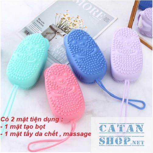 ️FREESHIP️BÔNG TẮM SILICON TẠO BỌT MASSAGE HÌNH CHUỘT CUTE, BÔNG TẮM TẨY DA CHẾT 2 MẶT SILICONE (màu ngẫu nhiên)