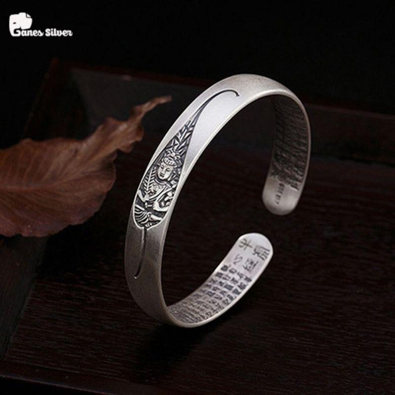 Lắc Tay Bạc Thái 8 Vị Phật Bản Mệnh Cầu Bình An May Mắn - Ganes silver