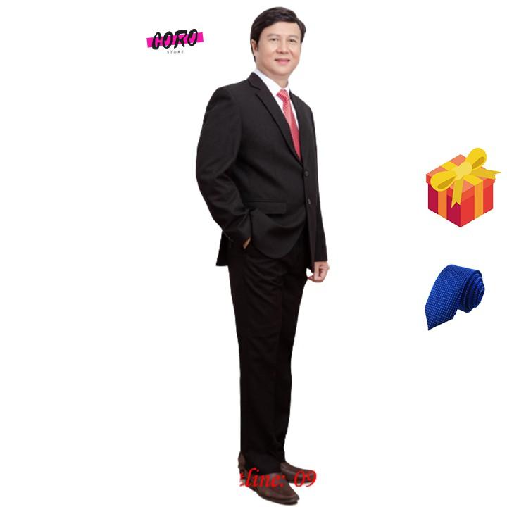 Vest nam trung niên cao cấp VNXK màu Đen Không nhăn không nhàu