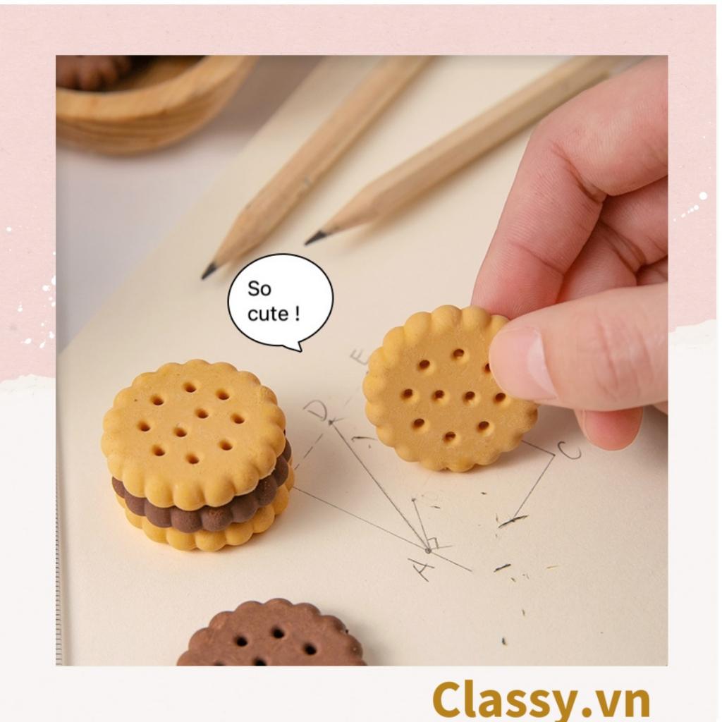 Hộp 6 cục Gôm tẩy Classy hình bánh quy đựng trong mô hình hộp bánh đáng yêu PK1148