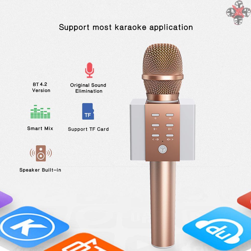 CTOY TOSING 008 Wireless Karaoke Microphone Bluetooth Speaker 2-in-1 Handheld Singing Recording Portable KTV Player for iOS Android Smartphones Tablet PC Grey