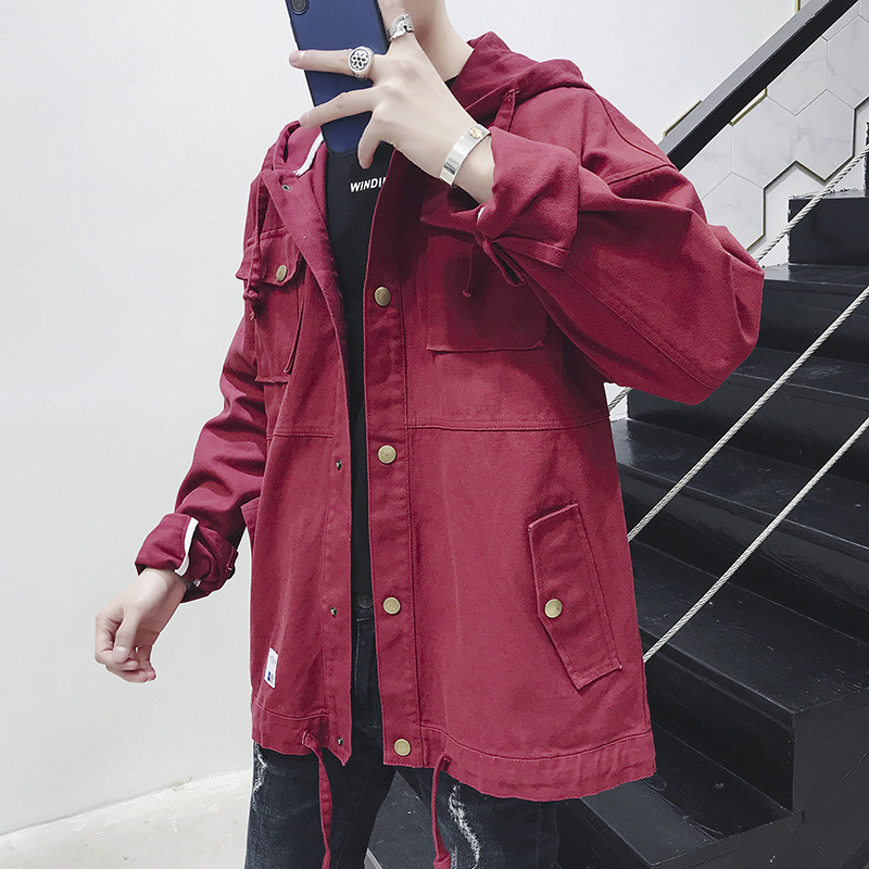 Áo khoác/Áo jacket/Áo nam, dài tay, chất liệu bò, thời trang, kiểu dáng rộng rãi, phong cách học sinh TA96