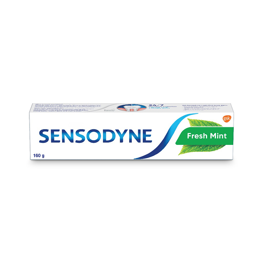 [Bộ 2] Kem Đánh Răng Bạc Hà Sensodyne Freshmint 160g/tuýp