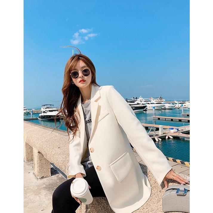 Áo Blazer tay dài màu trơn cho nữ- Áo Blazer Vest Nữ 1 Lớp Khoác Ngoài Dài Tay Nhiều Màu Kiểu Dáng Trẻ Trung