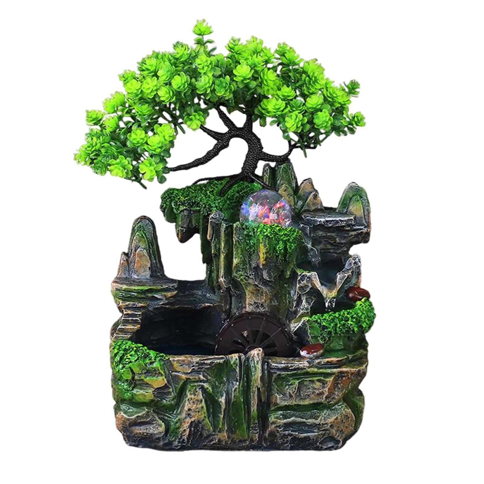 Electric Tabletop Water Fountain Rolling Ball Water Sound with Lights Decor