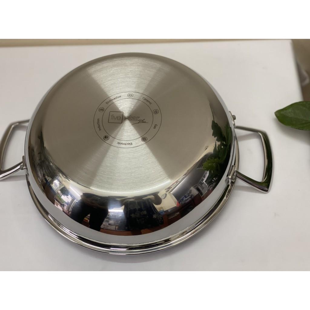 Chảo tổ ong chống dính 2 quai 3 lớp đáy liền inox 304 FiveStar 24cm / 26cm /28cm , tặng 1 sạn inox