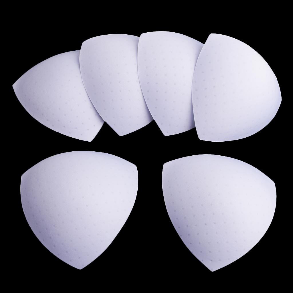 2x3 Pairs Triangle Sewing In Insert Foam Soft Cup Removable Padded White
