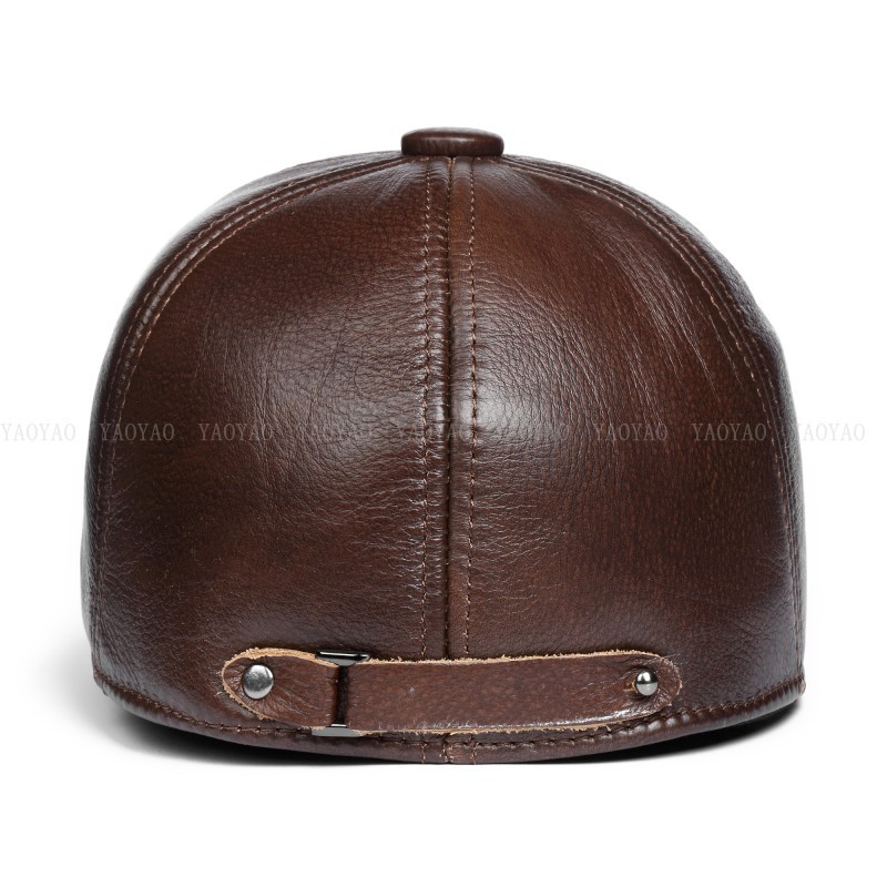 Mũ bê rê nam da bò có che tai BHY1917 Nón beret da thật, có size, vừa vòng đầu 55-60cm
