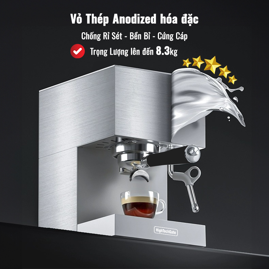 Máy Pha Cà Phê Espresso PCF05 chuyên nghiệp họng pha kim loại 58mm thương mại, tùy chỉnh cafe DIY tự động toàn diện, hàng chính hãng