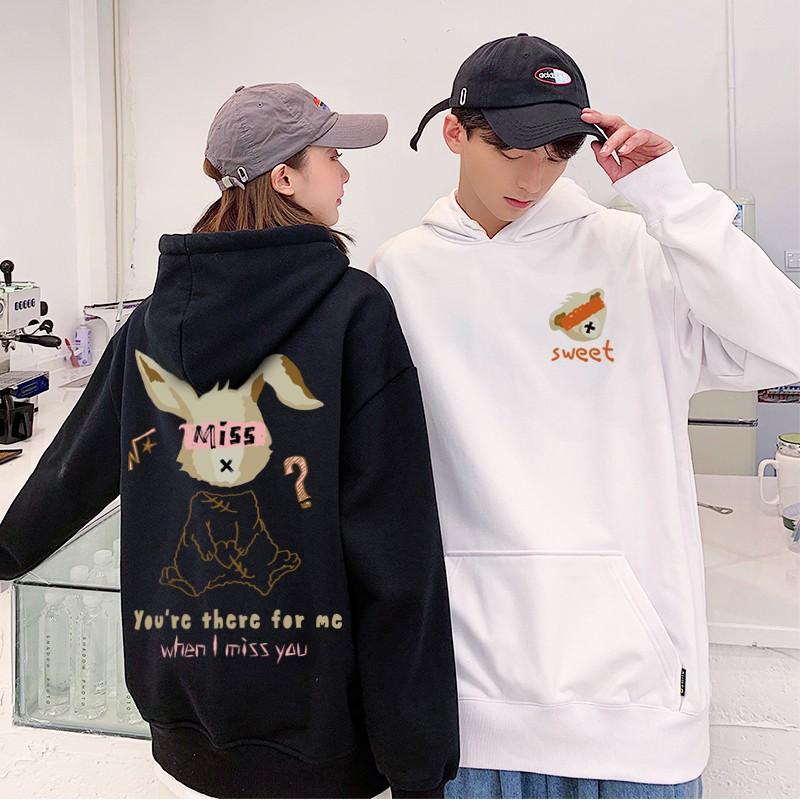 Áo hoodie unisex nam nữ cặp đôi sweater local brand hàn quốc cute khoác zip choàng cardigan chống nắng CHIBI GẤU THỎ SamMy96 Shop