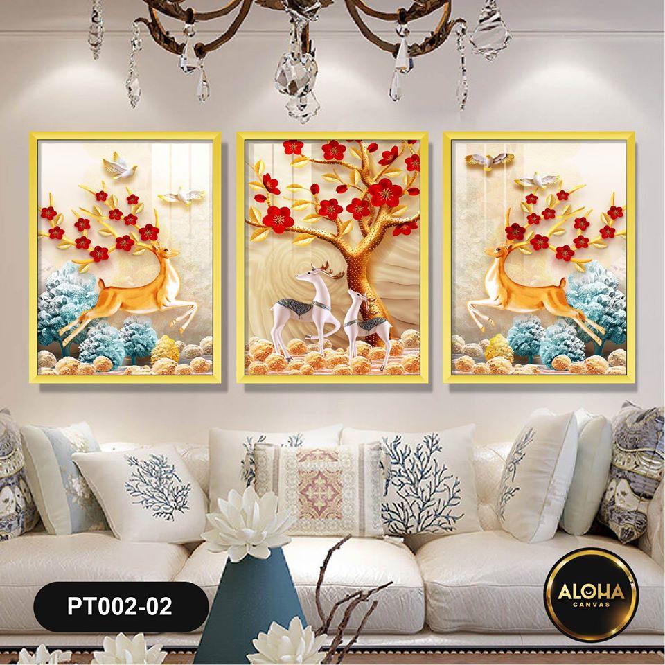 Bộ 3 tranh tranh tráng gương cao cấp Giá xưởng 40x60x3