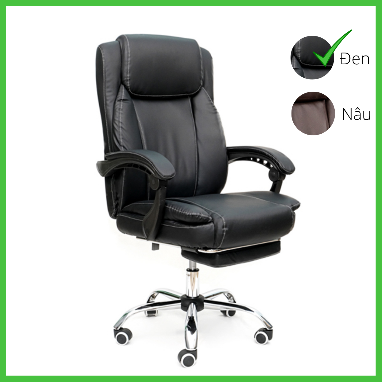 Ghế xoay văn phòng bọc nệm cao cấp Ghế làm việc tại nhà có gác chân thư giãn CR4108-P Relaxing Office Chair