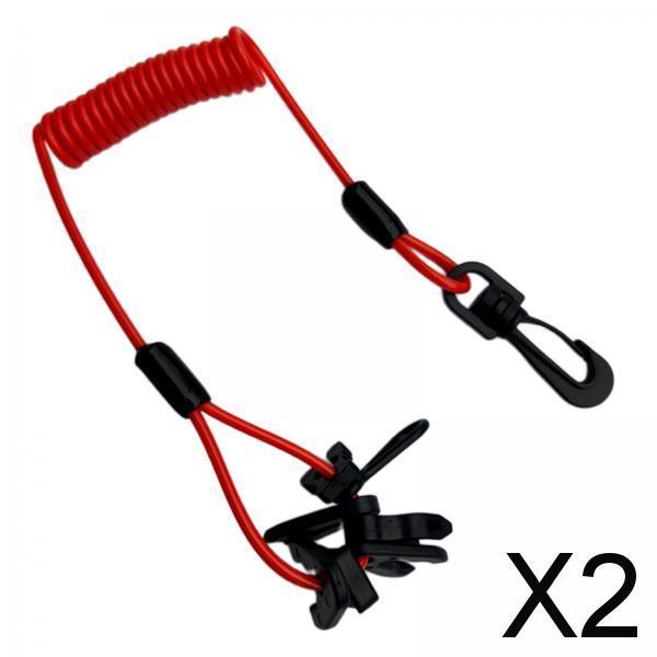 2xMarine Boat Kill Stop Switch Set W/ Lanyard for Outboard Motor