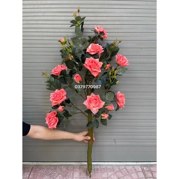 Cây hoa hồng giả 120cm Decor nhà cửa, văn phòng, hàng quán