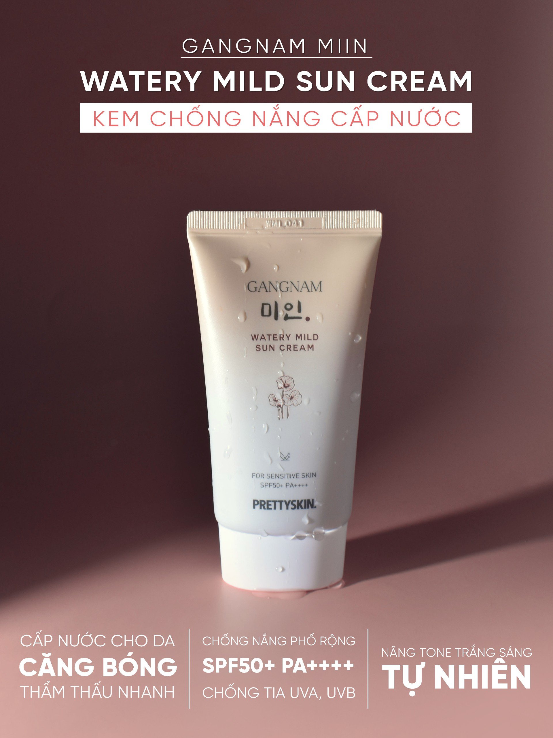 Kem chống nắng cấp nước dành cho da khô Pretty Skin Gangnnam Min Watery Mild Sun Cream