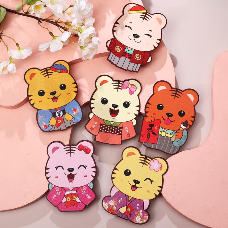 Set 50 Bao Lì Xì Hoạt Hình Chibi 3D Dạ Quang Siêu Dễ Thương