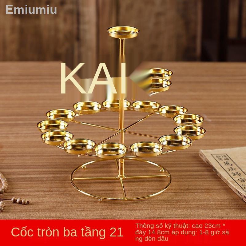 ☌◐▩đui đèn ống bơ Junlanzhai đui đèn cho mặt trước tượng phật cho đèn bàn hợp kim nến đèn bàn trang trí phật đường đồ dù