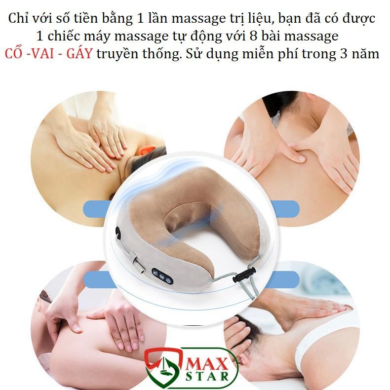 Gối massage trị liệu cổ vai gáy chữ U hồng ngoại đa năng chính hãng Máy massage cổ vai gáy