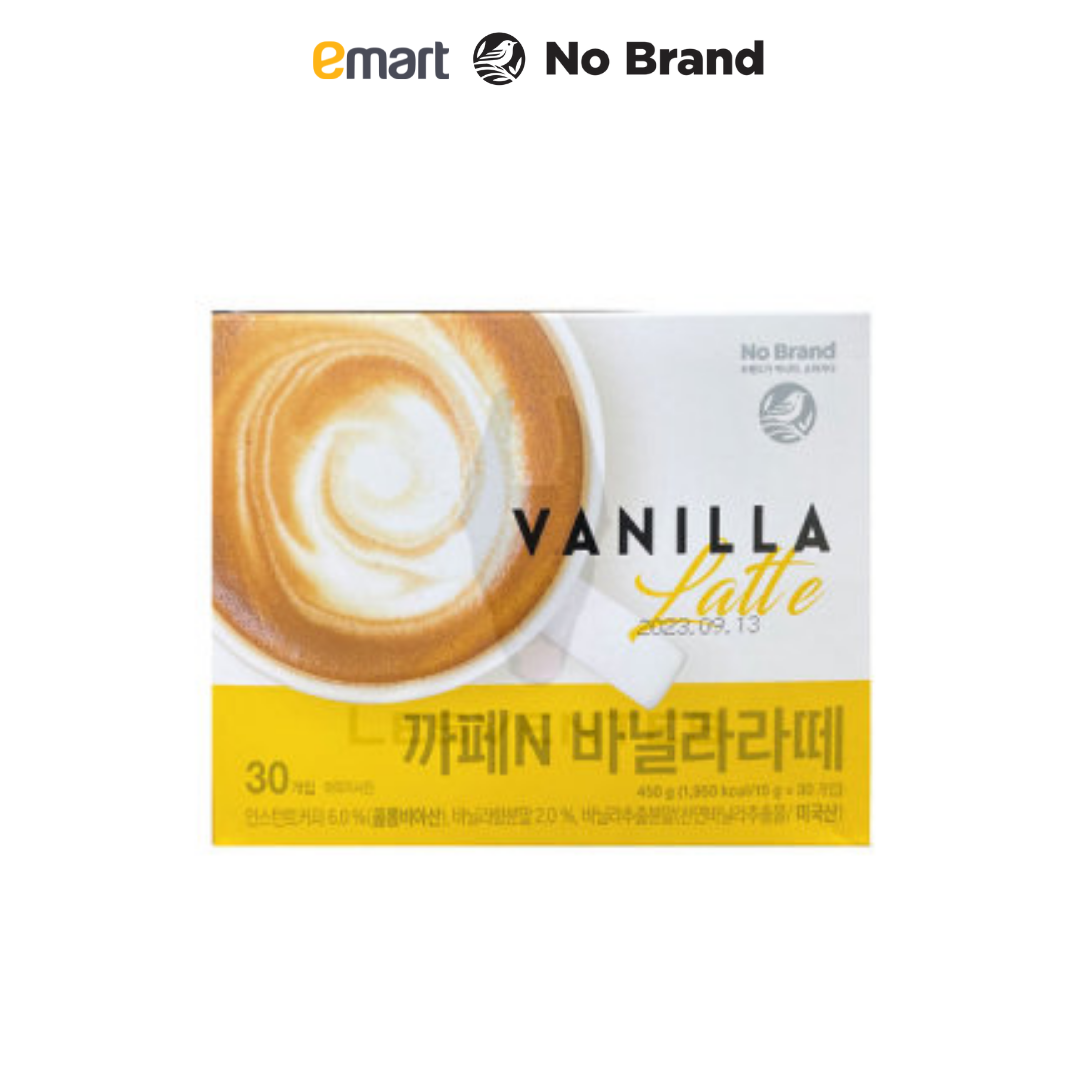 Hộp 30 Gói Cà Phê Hoà Tan Latte Coffee Vanilla No Brand 15g