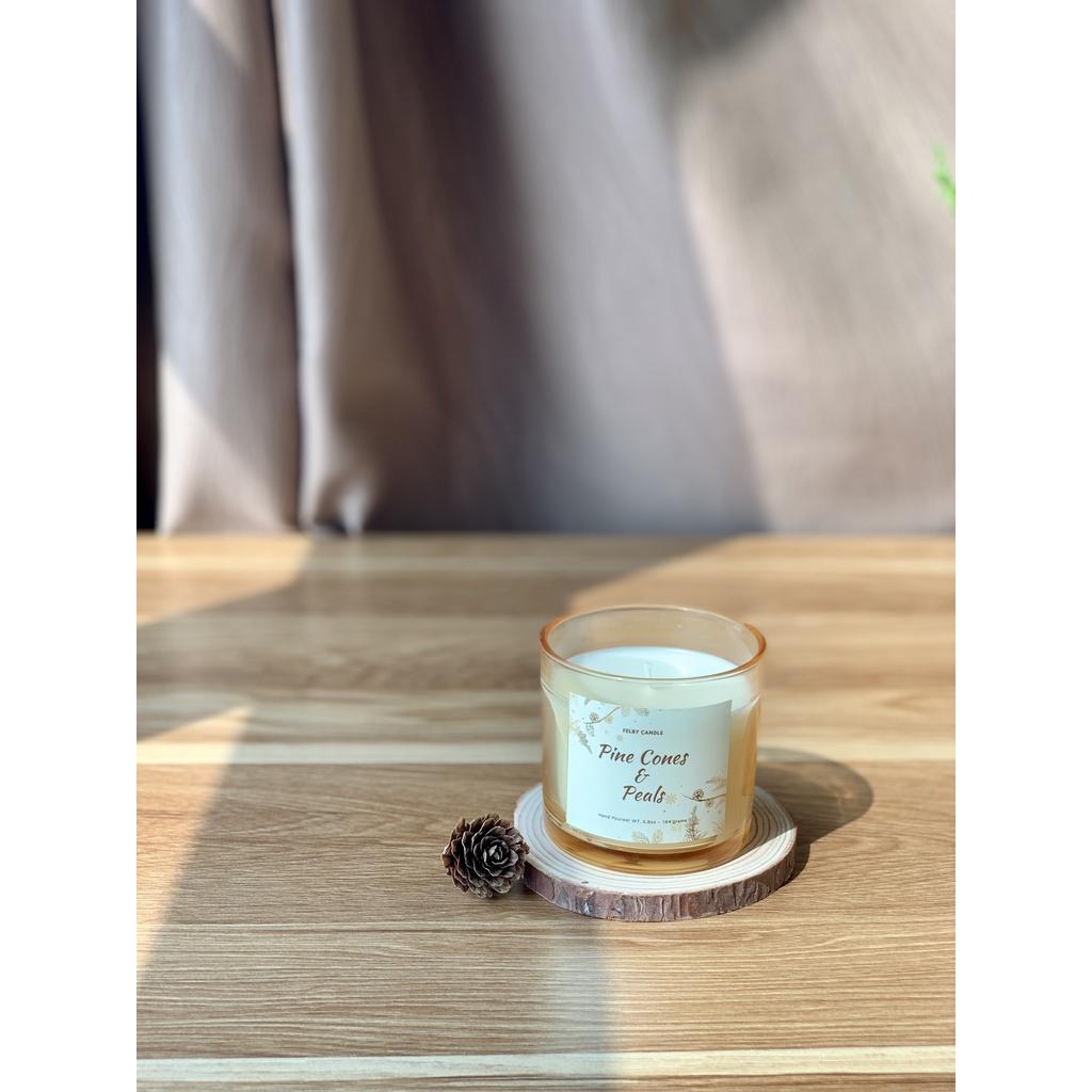 Nến thơm tự nhiên Pinecones & Pearls, nguyên liệu nhập khẩu, hương gỗ thông, 164 grams, bấc sợi