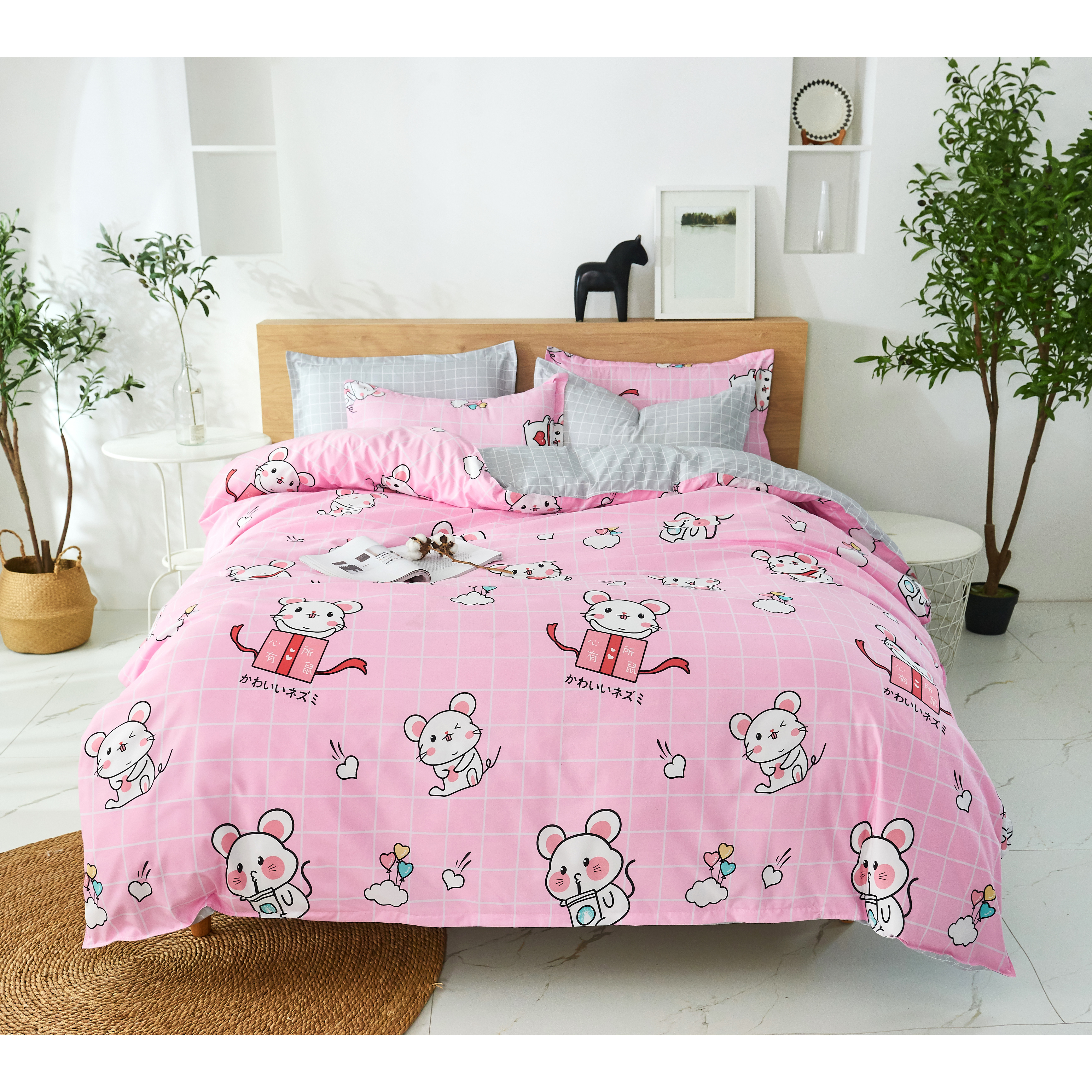 Accasa Bộ Ga Giường 05 Món Cotton Poly Lifestyle Meow Night 550 Sợi Chống Phai Nhăn Xù Lông Malaysia