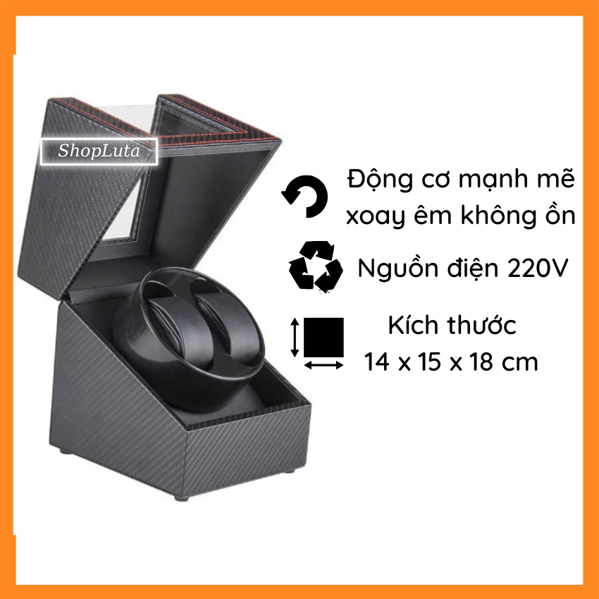 Hộp Xoay Đồng Hồ Cơ 2x2 Da