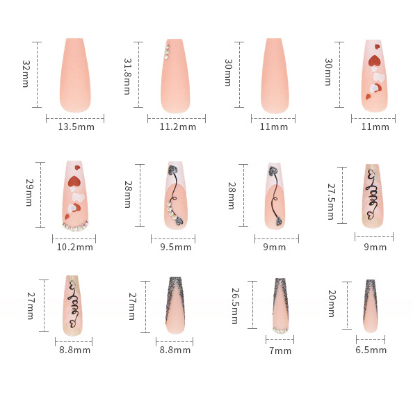 Bộ 24 móng tay giả đính đá Press On Nails + Tặng 5 món phụ kiện