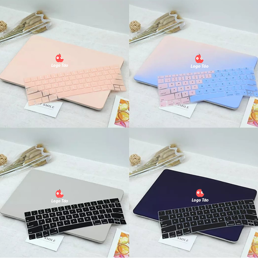 Ốp dành cho  Macbook - Case For  Macbook Nhựa Dẻo Màu Pastel Thanh Lịch - Loại Hở Táo - Combo 2 in 1 Tặng Kèm Phủ Phím Cùng Màu - Full Dòng Máy