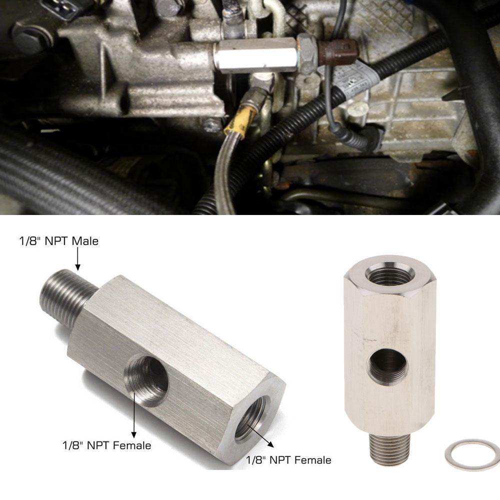 1/8'' NPT Oil Pressure Sensor to NPT Adapter Supply Feed Line Gauge