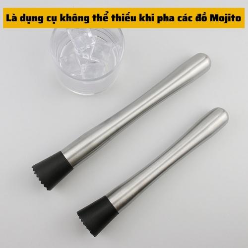 Chày dầm pha chế cocktail Inox cao cấp chày bar chuyên dụng dầm hoa quả dụng cụ nghiền khuấy pha chế đồ uống tiện lợi