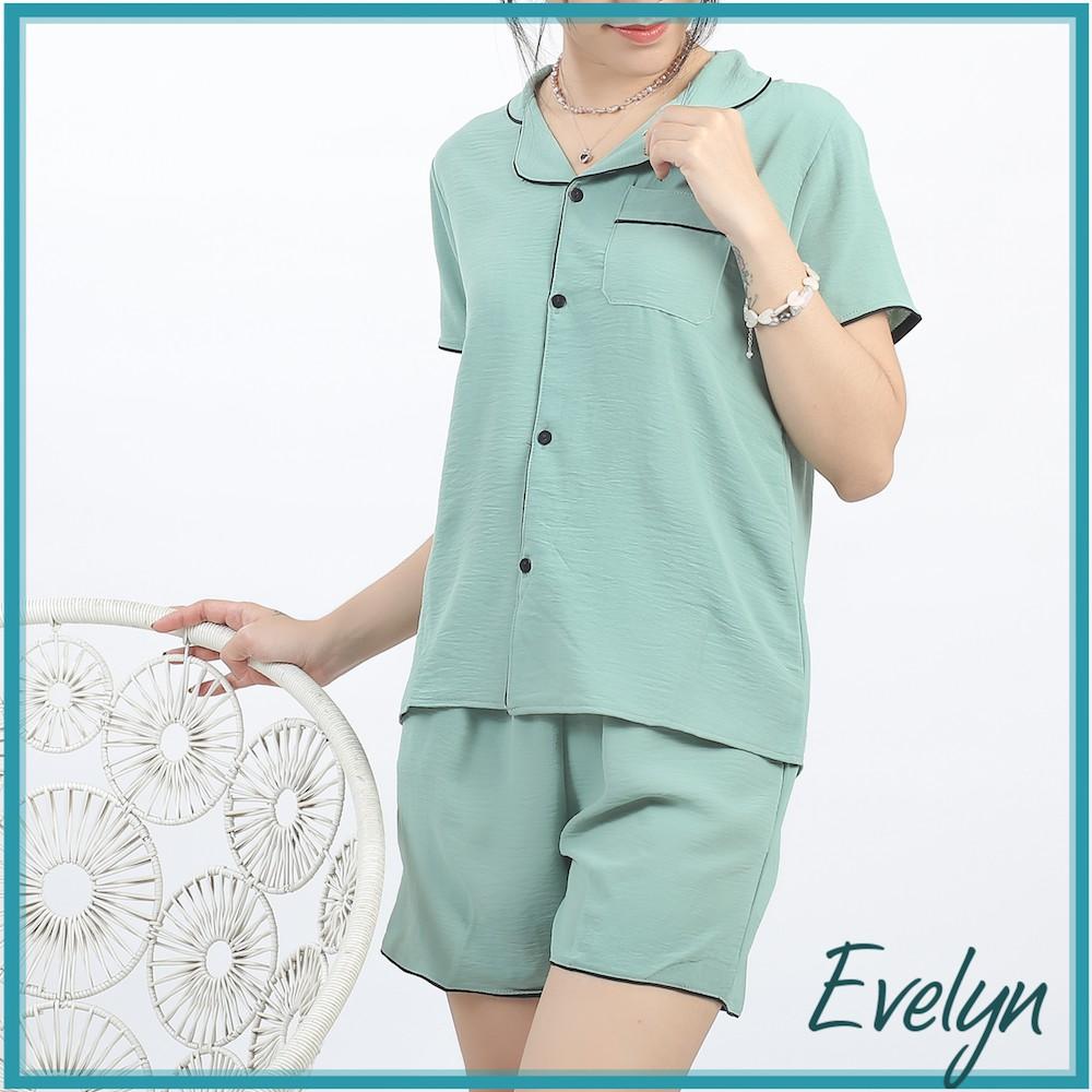 Bộ mặc nhà nữ mùa hè pijama đồ ngủ nữ Evelyn chất đũi mát kiểu dáng basic