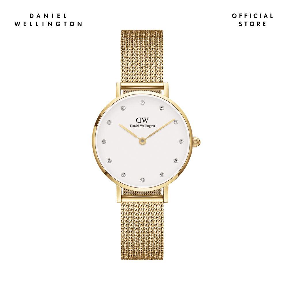 Đồng hồ Nữ Daniel Wellington Lưới - Petite 28 Pressed Evergold Lumine G White 28mm DW00100604