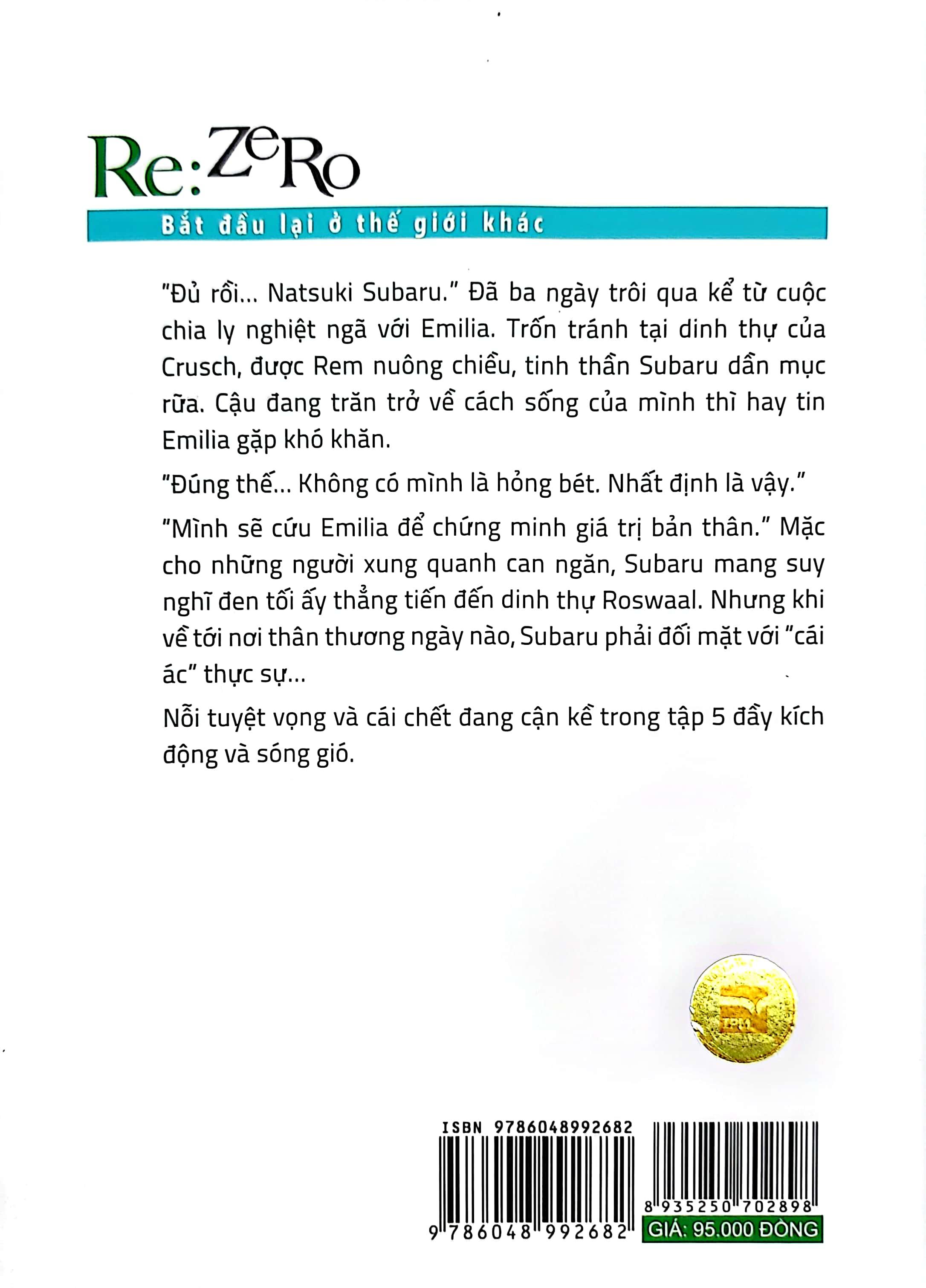 Sách RE:ZERO 5 - Bắt Đầu Lại Ở Thế Giới Khác (Bản Thông Thường)