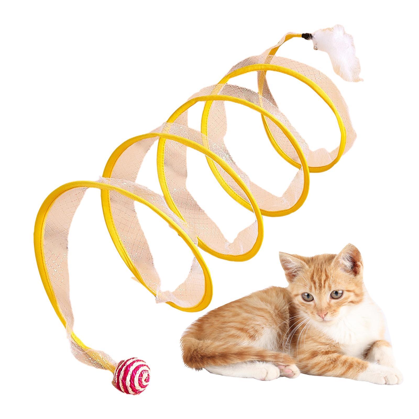 Cat Toy Cat Tunnel Toy Collapsible Spiral Tunnel Portable Cat Runway Pet Toys for Bunny Small Animals Kitten Cat