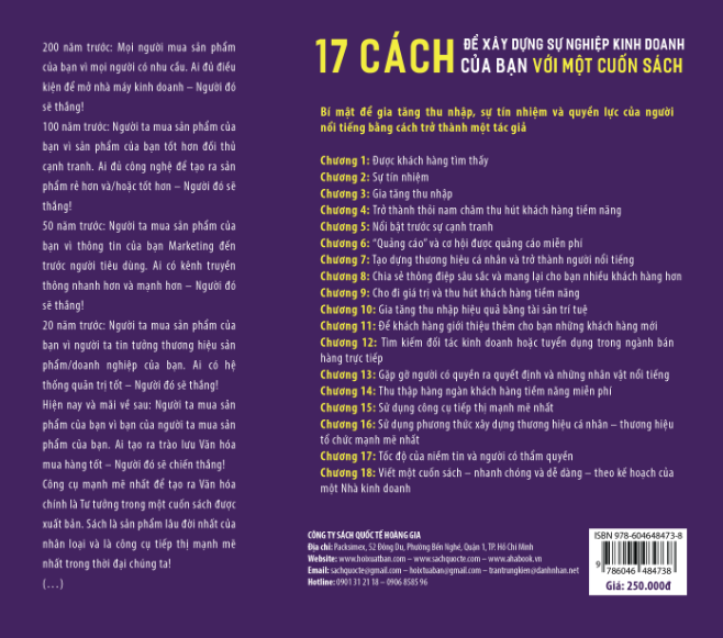 17 CÁCH ĐỂ XÂY DỰNG SỰ NGHIỆP KINH DOANH CỦA BẠN VỚI MỘT CUỐN SÁCH