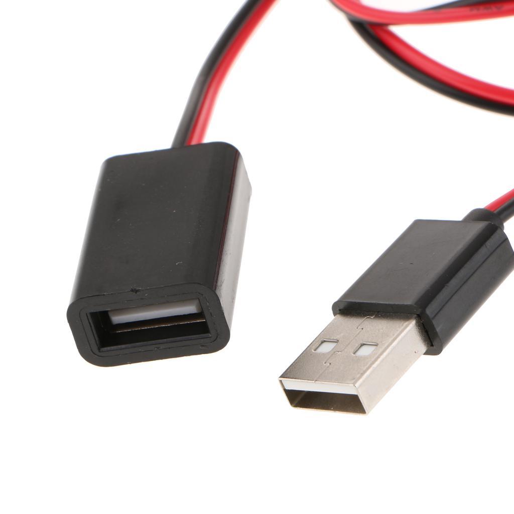 Alligator Test Clips Clamp to USB Male + Female Cable 53cm