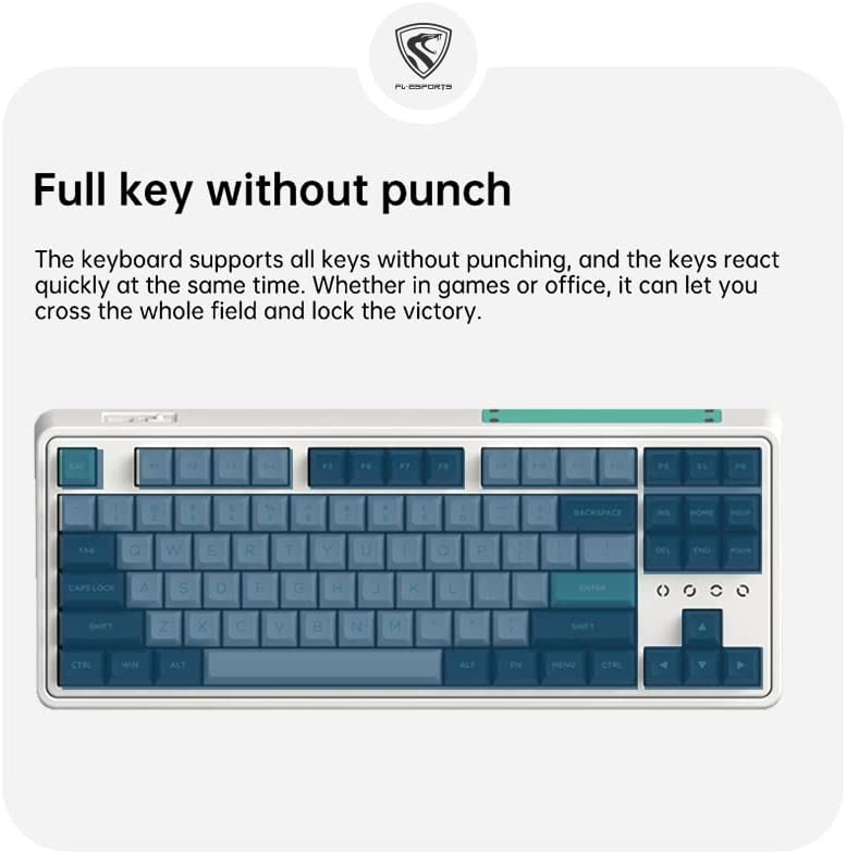 Bàn phím máy tính FL-Esports CMK87SAM Cool Mint 3 Mode _Mới, hàng chính hãng