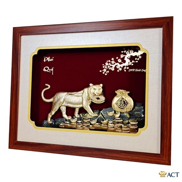 Tranh hổ dát vàng 24k - Mẫu 5 - quà tặng tân gia, tặng sếp, khai trương, sinh nhật, event, lễ, tết,....