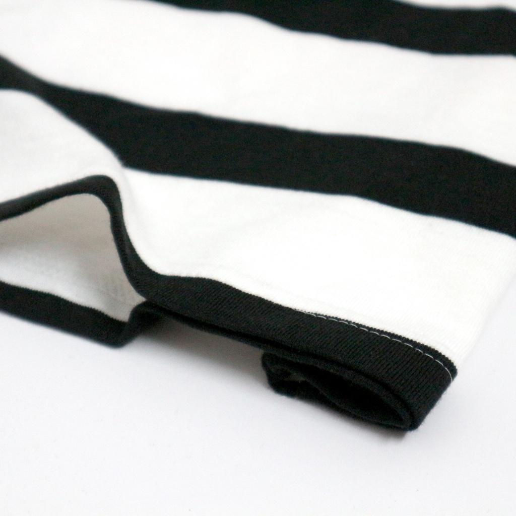 Áo Thun Sọc Trắng Đen Và Xanh Đen Unisex Đơn Giản Form Rộng