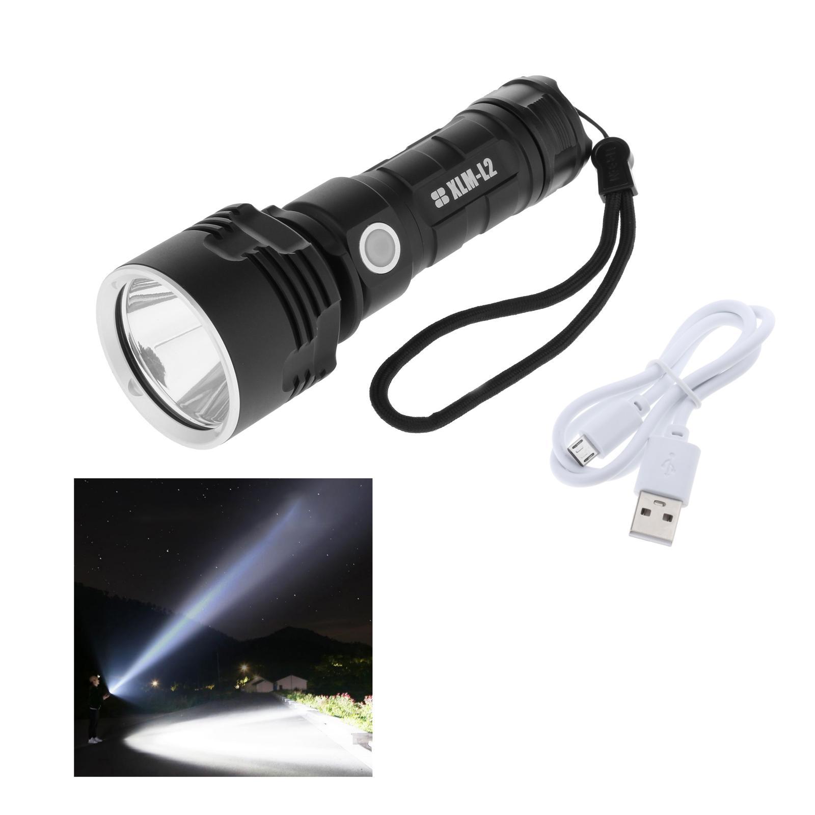 USB Rechargeable LED Powerful Flashlight with Bright Lamp