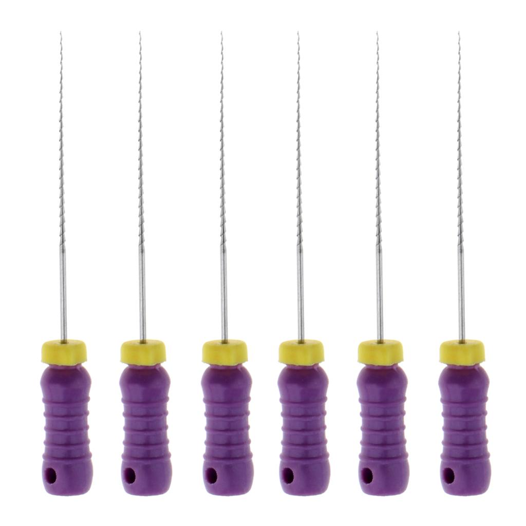 6pcs 25mm H-File  Endodontic NiTi Rotary Root Canal Files Tips