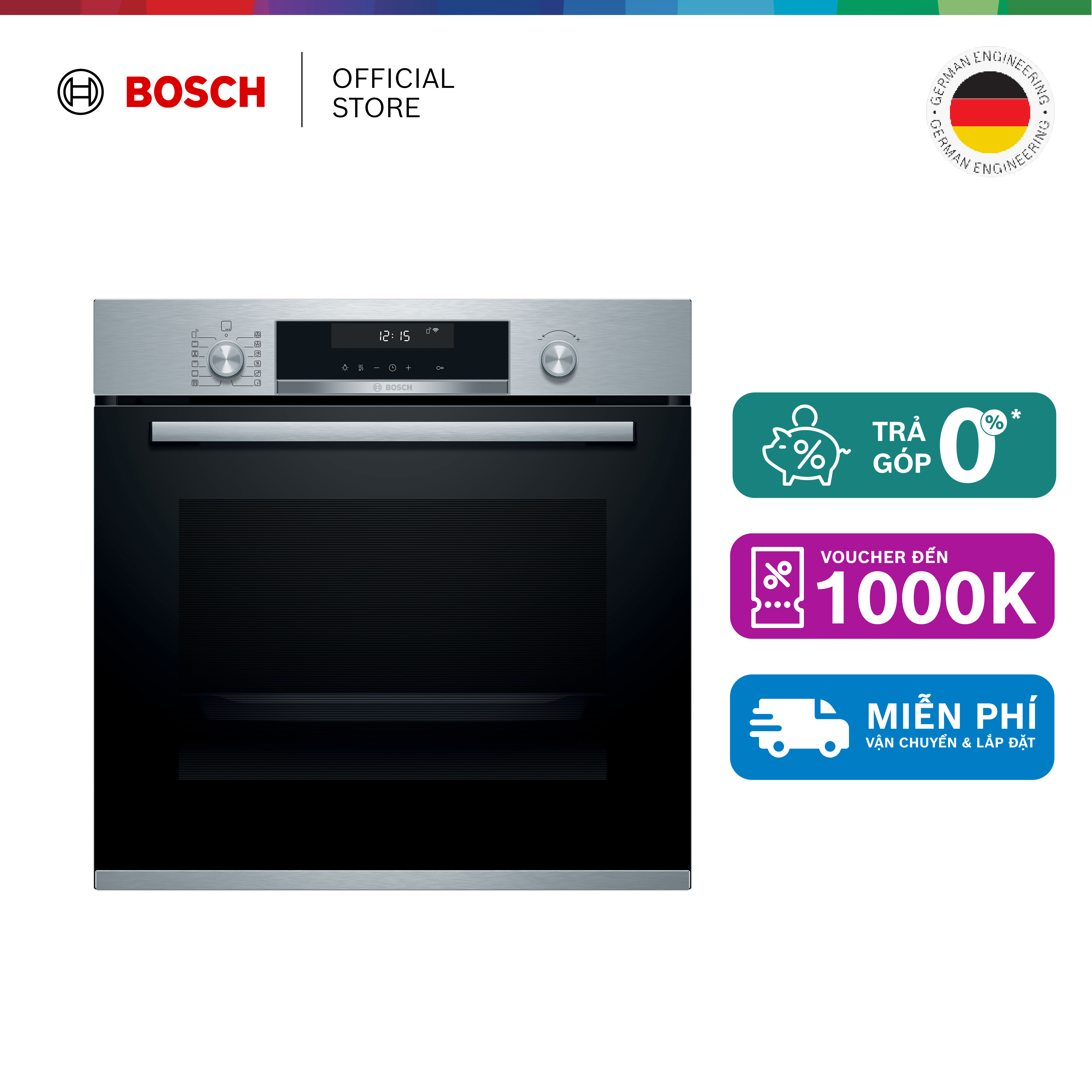 Lò nướng âm tủ Bosch HBG5585S6B 71L 2990W - Series 6 - Hàng chính hãng