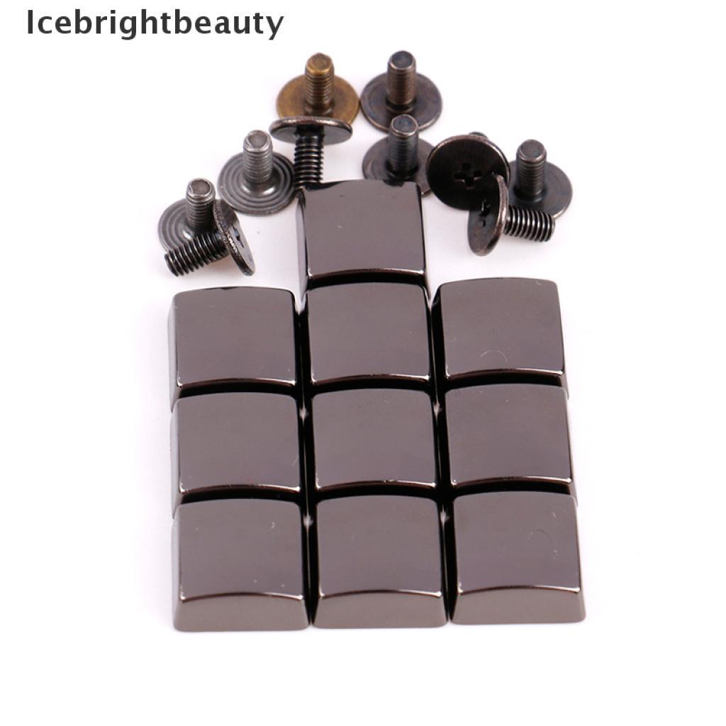 Icebrightbeauty 10 Sets Bag Bottom Studs Rivets Buttons Screw For Bags Hardware Bag Accessories VN