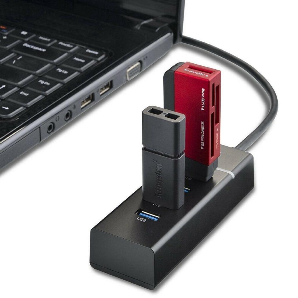 Hub Chia 4 Cổng USB 2.0 Tốc Độ Cao Tương Thích Windows PC/Mac/Laptop/Máy In Di Động HDD