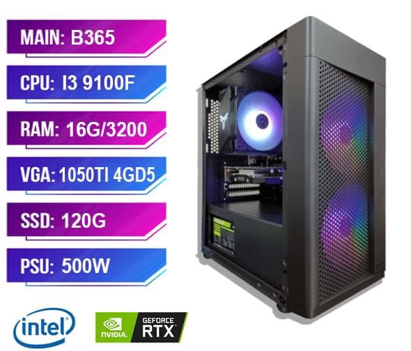 Thùng PC Gaming Xigmatek LTG B365/I3-9100F/16GB/120GB/GTX1050Ti/500W - Hàng chính hãng