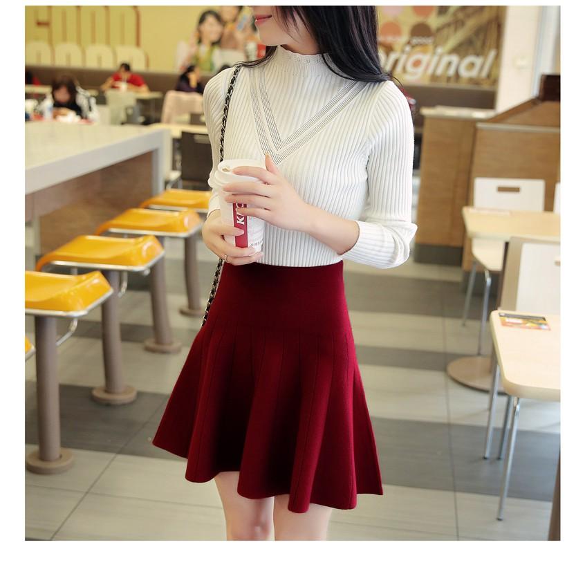 Chân váy xòe, chân váy xòe chất len, chân váy len xòe - CV084