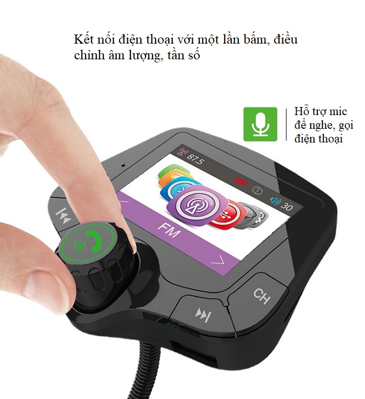 Bộ chuyển nhạc MP3 - FM trên ô tô có Bluetooth BC39
